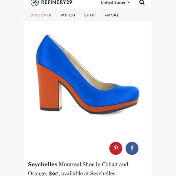 Seychelles Montreal Heel in Cobalt & Orange - Picture 6 of 6